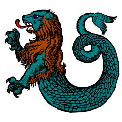 Water monster: half fish and half lion I