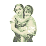 Vintage woman with child