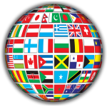 World Flags Globe With Shading