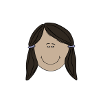 Vector image of female face with side pig tails