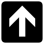 AIGA up or forward inverted arrow sign