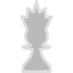 Vector drawing of light chess figure queen