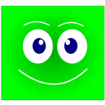 Vector illustration of green face smiling avatar