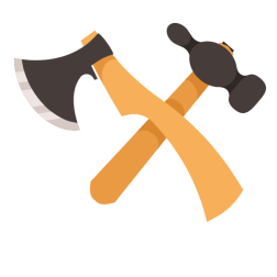 Ax and a hammer