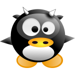 Vector illustration of baby comic penguin