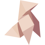 Brown origami bird vector graphics