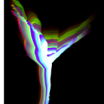 Ballet dancer glowing silhouette