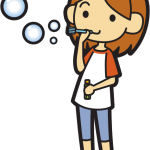 Girl blowing bubbles