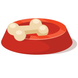 A bowl for dogs