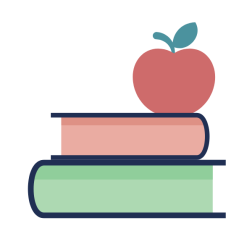 Books and an apple