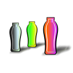 Vector illustration of three different colored drink containers