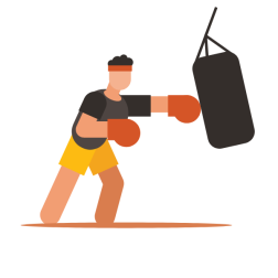 Boxer hitting a bag