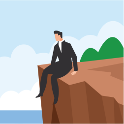 Businessman on the edge