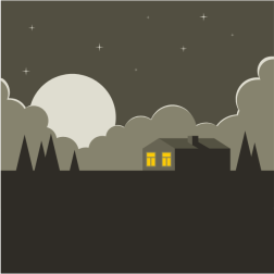 Cottage in the night