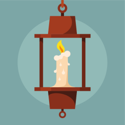 A lantern with candle