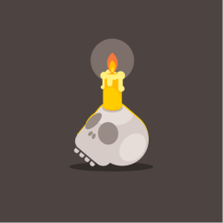 Candle melting in the skull