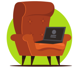 Old chair and a laptop
