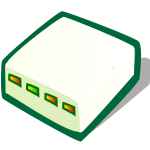 Vector clip art of internet modem with color lights