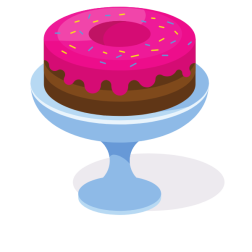 Chocolate cake with pink glaze