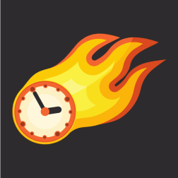 Clock on fire