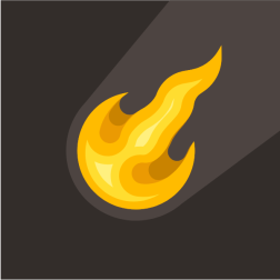 Comet with fire trail