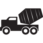 Vector graphics of concrete mixer truck