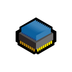 Vector image of blue 3D CPU icon