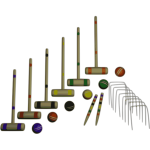 Vector graphics of backyard croquet set