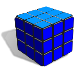 Rubik's cube blue vector drawing