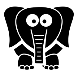 Cute Black Elephant Silhouette