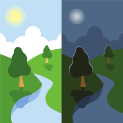 Day and night landscape