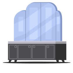 Dresser with a big mirror
