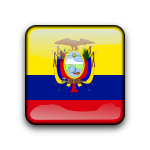 Ecuador flag vector button