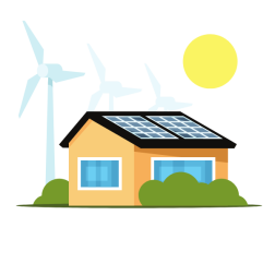 House powered with green energy