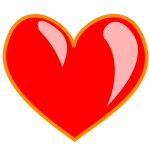 Red heart favorites link vector clip ar