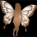 Silhouette of a girl with wings