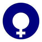 Vector graphics of thick blue circle gender symbol