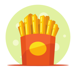 French fries in a box