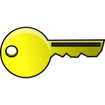 Plain gold key vector clip art