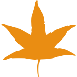 Image of orange silhouette of a leaf