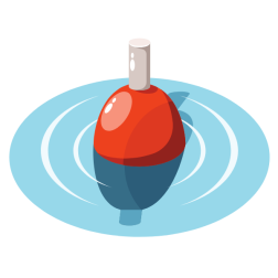 Fishing float in the water