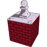 Vector image of marble knob on bricks