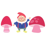 gnome and mushrooms