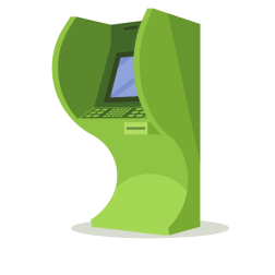 Green ATM machine
