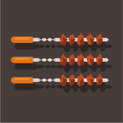 Grilled cubes of meat