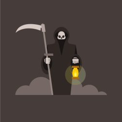 Grim reaper with a scythe