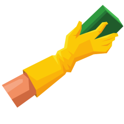 Hand cleaning with sponge