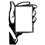 Vector illustration hand holding a blank card