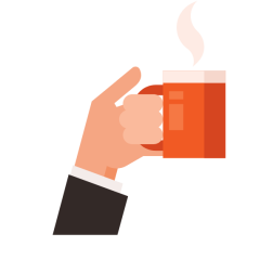 Hand holding a coffee mug