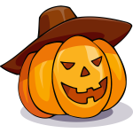 Halloween pumpkin with a sombrero vector drawing